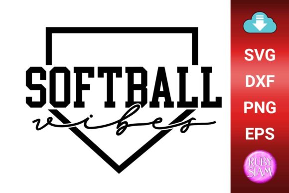 Softball Vibes Svg, Baseball Mom Svg